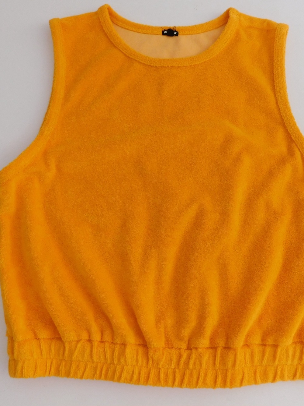 MONROE orange terry sleeveless top women L